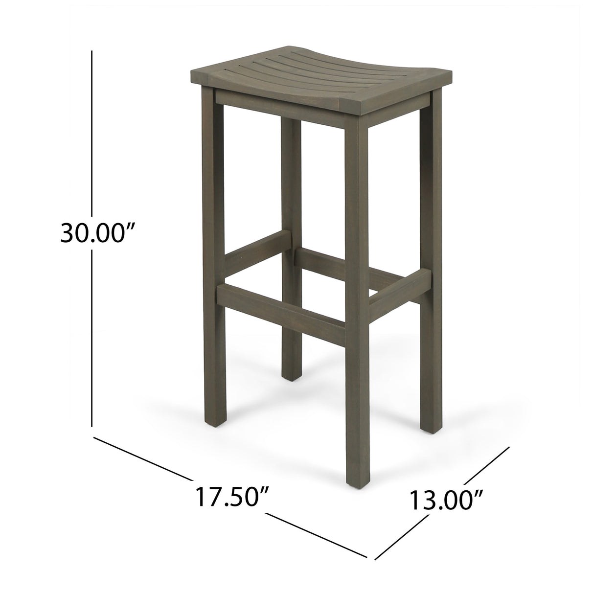 Caribbean Acacia Wood Outdoor Bar Stool (Set of 4) by Christopher Knight Home