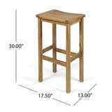 Caribbean Acacia Wood Outdoor Bar Stool (Set of 4) by Christopher Knight Home