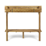 Caribbean Outdoor Acacia Balcony Bar Table by Christopher Knight Home - 48.00"L x 16.50"W x 49.75"H
