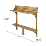 Caribbean Outdoor Acacia Balcony Bar Table by Christopher Knight Home - 48.00"L x 16.50"W x 49.75"H