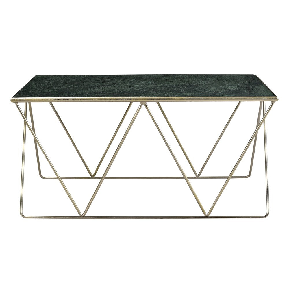 Caribou Dane Mathis Emerald/Nickel-Goldtone Marble Top Coffee Table
