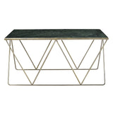 Caribou Dane Mathis Emerald/Nickel-Goldtone Marble Top Coffee Table