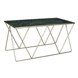 Caribou Dane Mathis Emerald/Nickel-Goldtone Marble Top Coffee Table