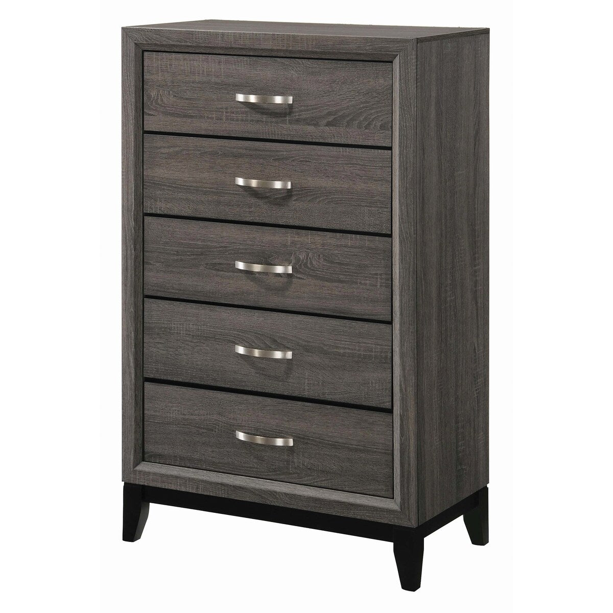 Carina Grey Oak and Black 5-piece Eastern King Panel Bedroom Set