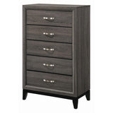 Carina Grey Oak and Black 5-piece Eastern King Panel Bedroom Set