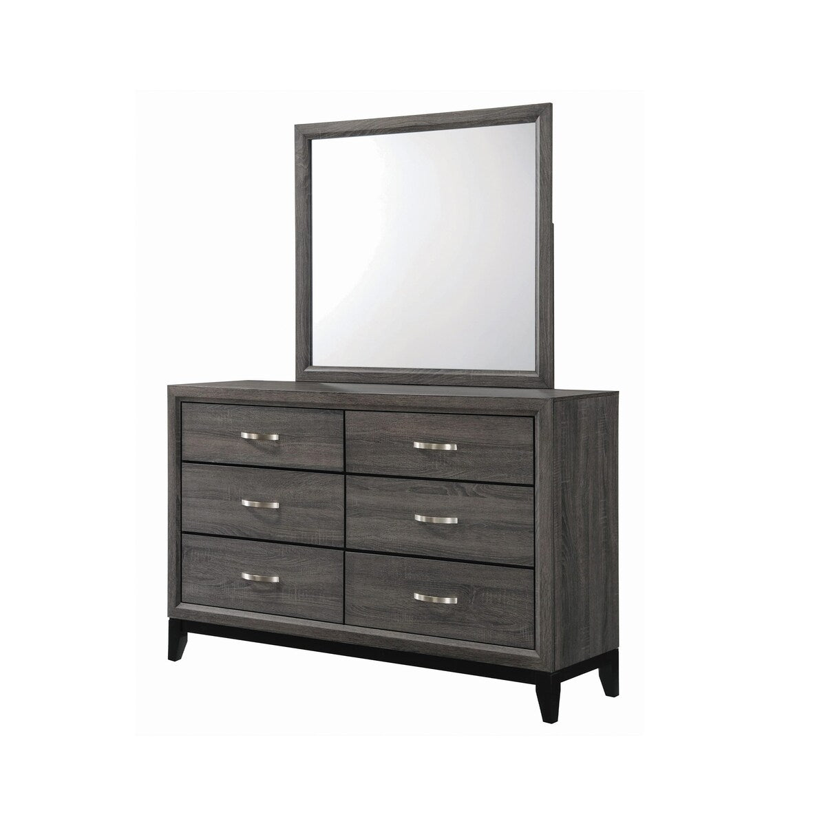 Carina Grey Oak and Black 5-piece Eastern King Panel Bedroom Set