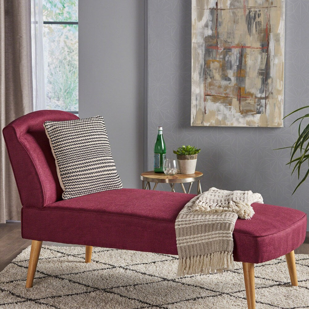 Carisia Mid Century Modern Fabric Chaise Lounge by Christopher Knight Home