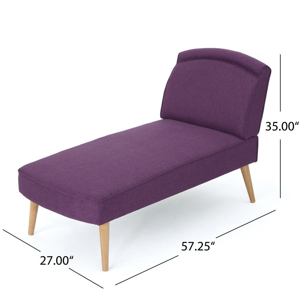 Carisia Mid Century Modern Fabric Chaise Lounge by Christopher Knight Home