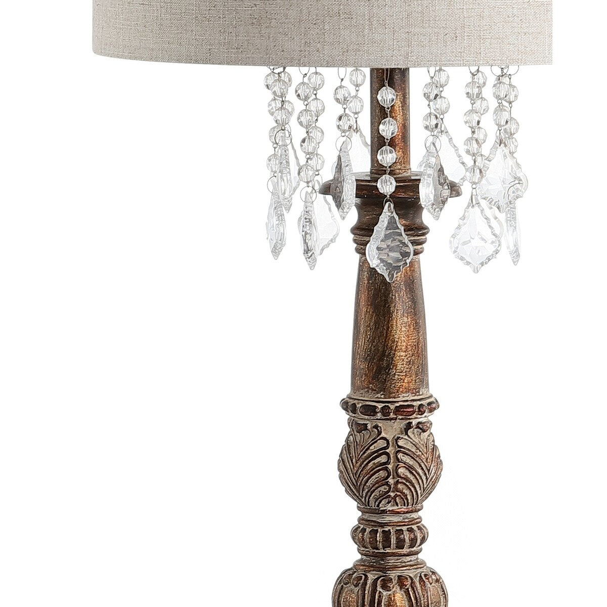 Carlisle 33.5" Resin/Acrylic LED Table Lamp, Antique Brown by JONATHAN Y