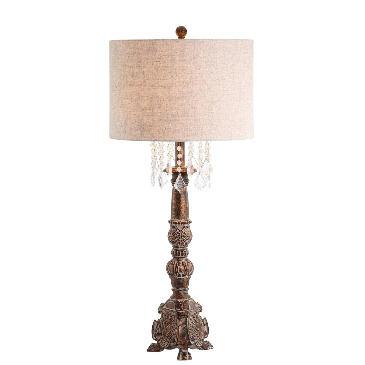 Carlisle 33.5" Resin/Acrylic LED Table Lamp, Antique Brown by JONATHAN Y