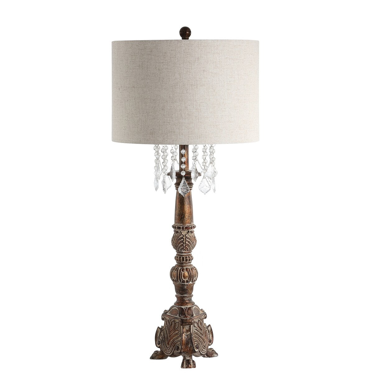 Carlisle 33.5" Resin/Acrylic LED Table Lamp, Antique Brown by JONATHAN Y