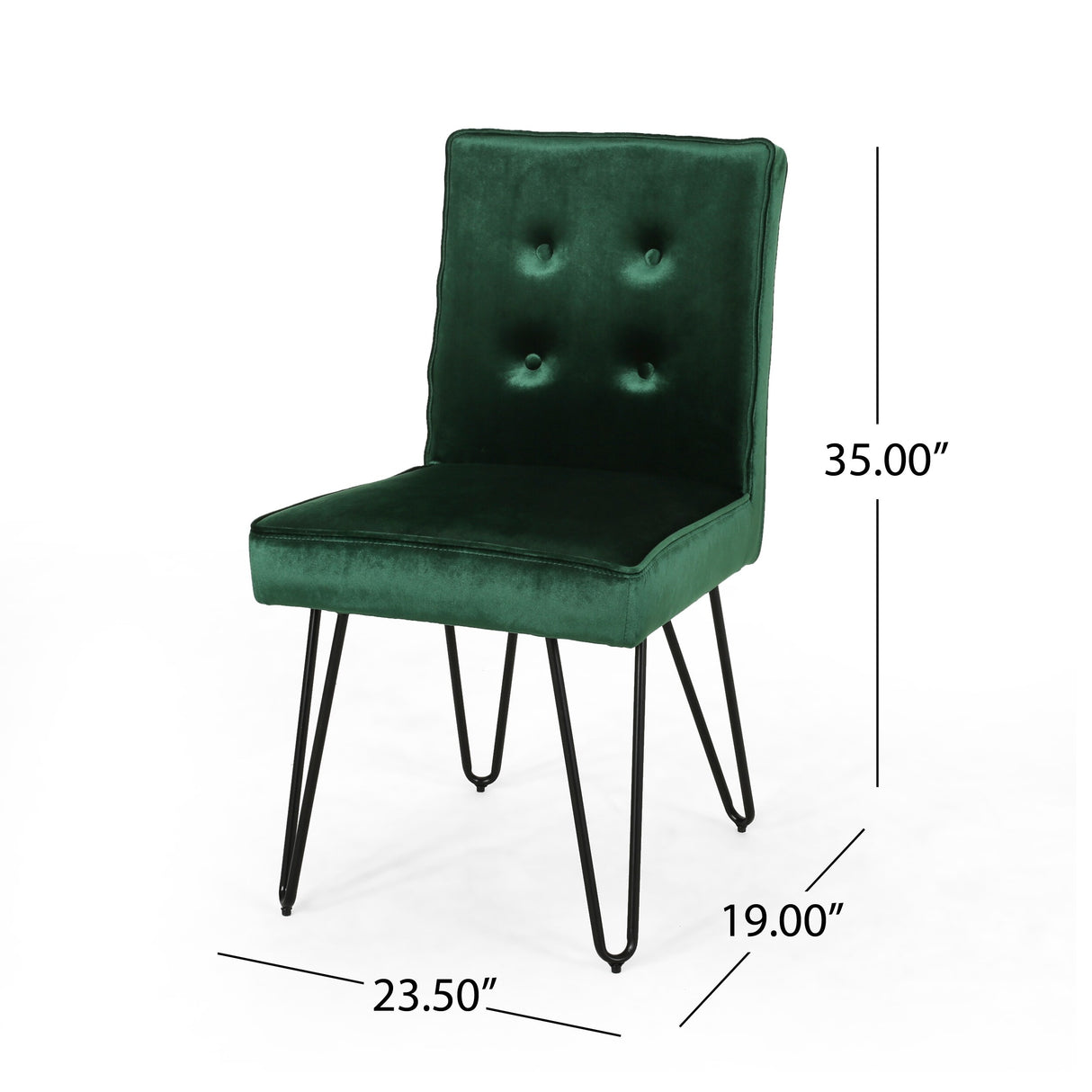Carlstad Glam Tufted Velvet Dining Chairs (Set of 2) by Christopher Knight Home - N/A