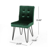 Carlstad Glam Tufted Velvet Dining Chairs (Set of 2) by Christopher Knight Home - N/A