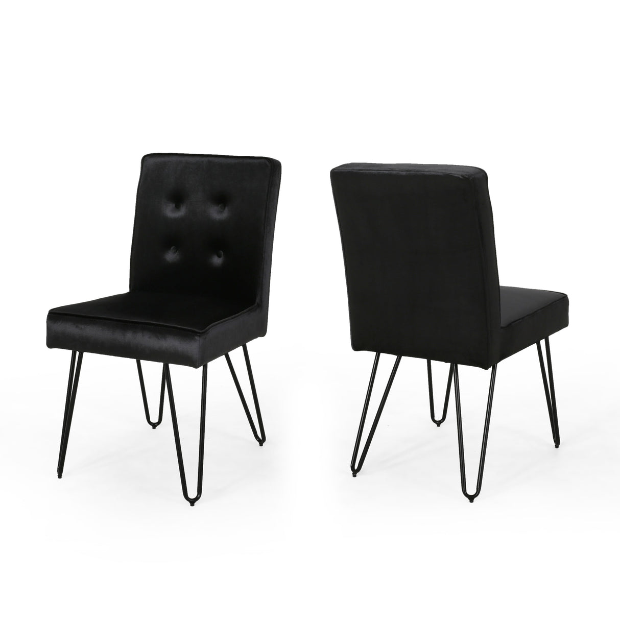 Carlstad Glam Tufted Velvet Dining Chairs (Set of 2) by Christopher Knight Home - N/A