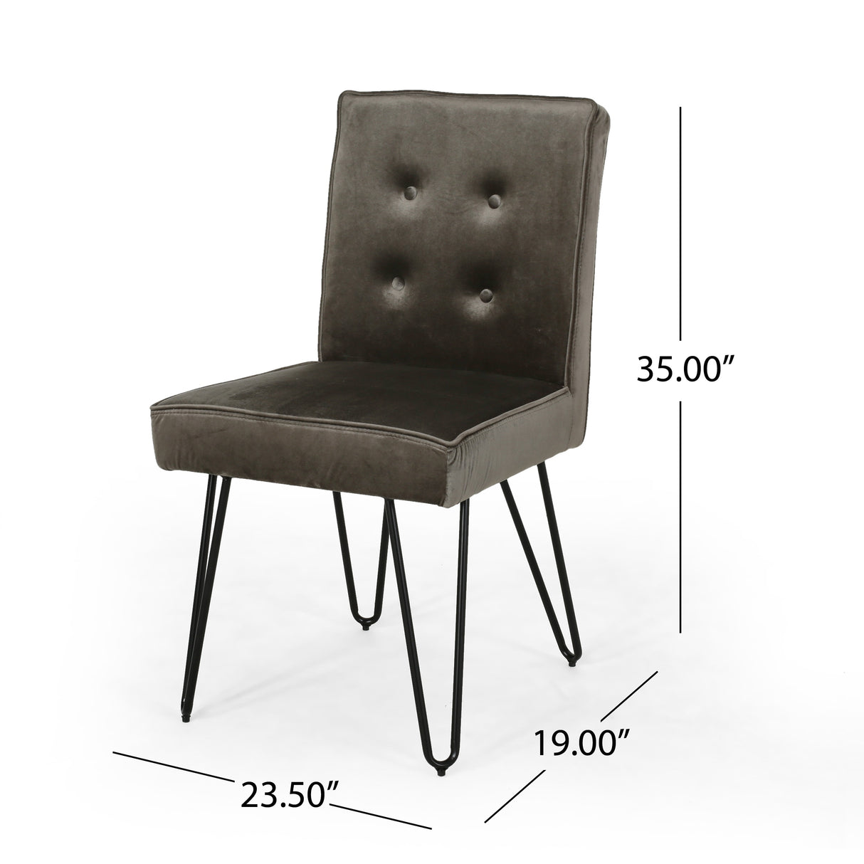 Carlstad Glam Tufted Velvet Dining Chairs (Set of 2) by Christopher Knight Home - N/A