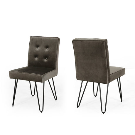 Carlstad Glam Tufted Velvet Dining Chairs (Set of 2) by Christopher Knight Home - N/A