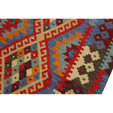 Carmelit Red/Ivory Hand-Woven Kilim Wool Runner - 2'10 x 9'11 - 2'10" x 9'11"