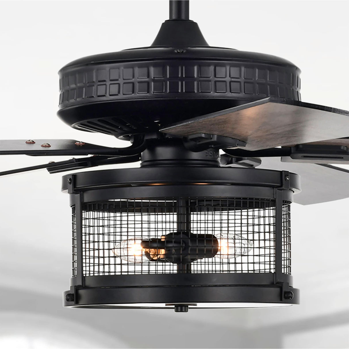 Carmella 25 Inch Industrial Style Lighted Ceiling Fan Cage with Remote