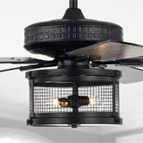 Carmella 25 Inch Industrial Style Lighted Ceiling Fan Cage with Remote