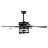 Carmella 25 Inch Industrial Style Lighted Ceiling Fan Cage with Remote