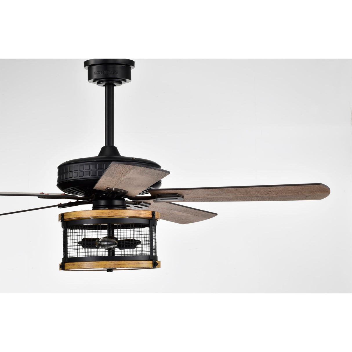 Carmella 25 Inch Industrial Style Lighted Ceiling Fan Cage with Remote