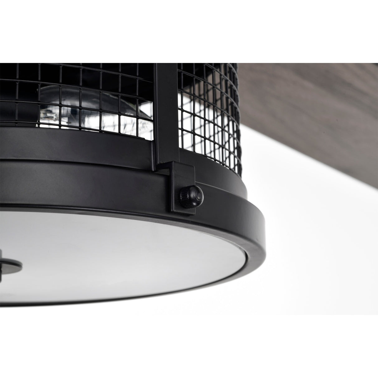 Carmella 25 Inch Industrial Style Lighted Ceiling Fan Cage with Remote