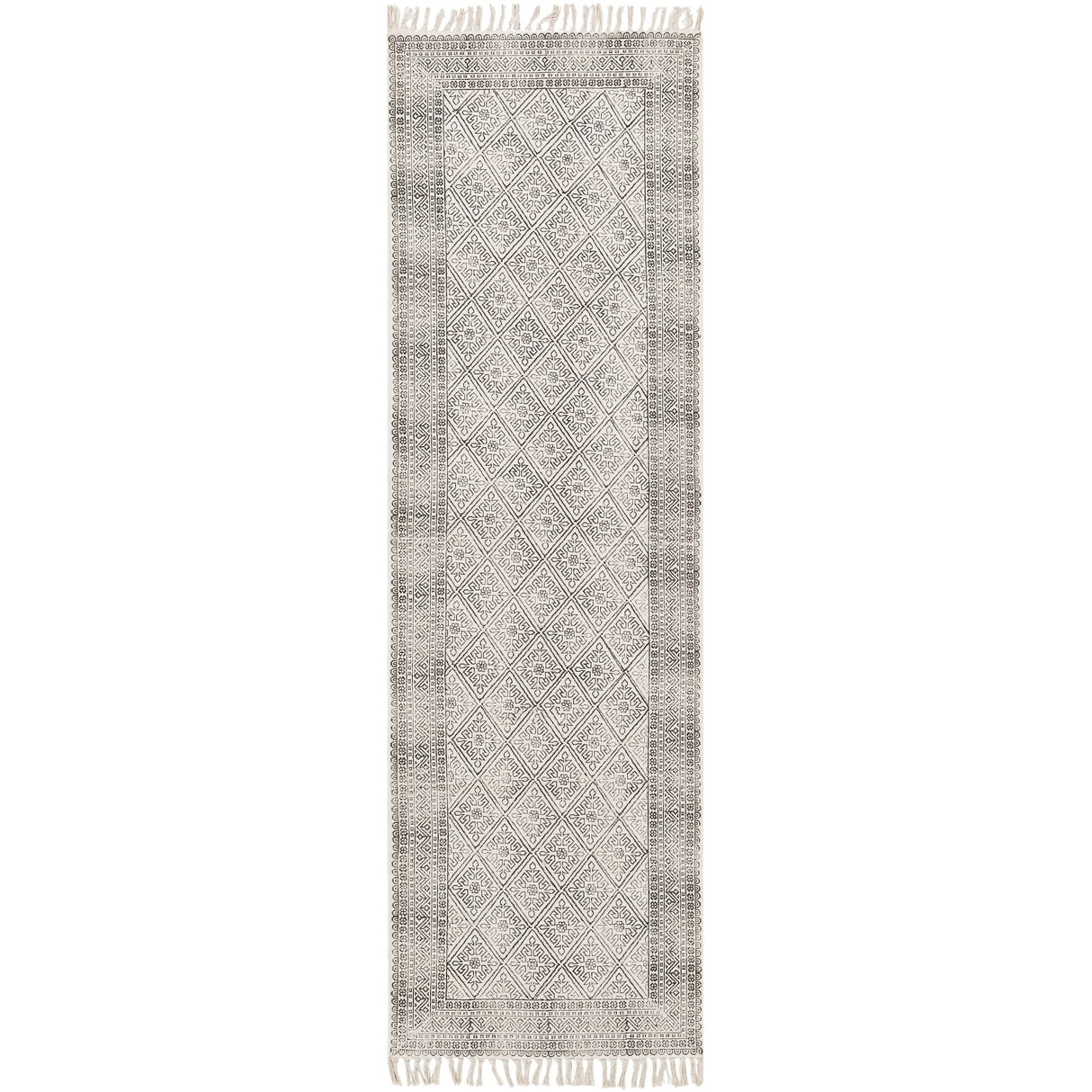 Livabliss Carnoustie Handmade Boho Border Cotton Area Rug
