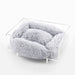 Carole 24" x 18" Small/Medium Modern Lucite Calming Fluffy Pet Bed with Washable Cushion, Light Gray/Clear