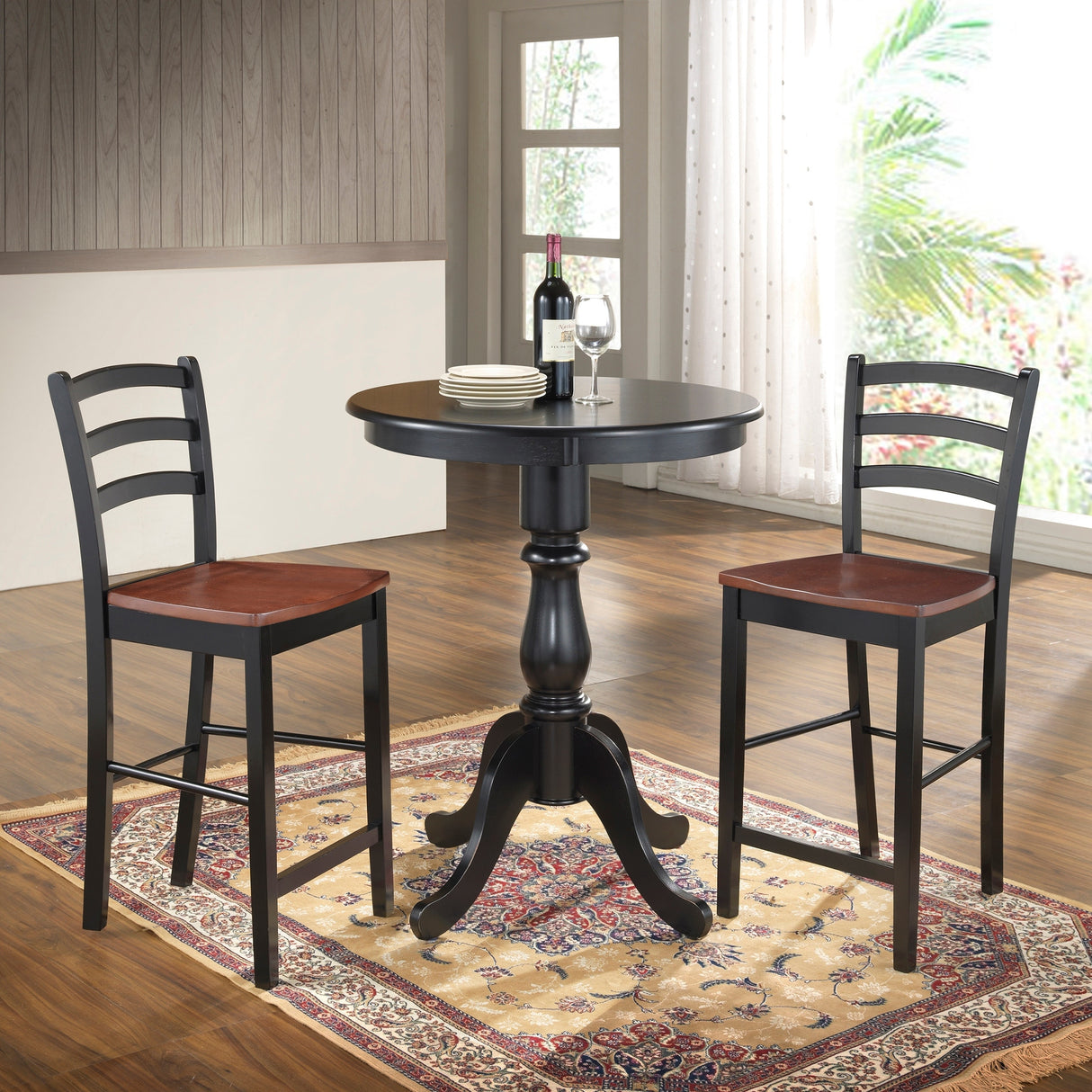 Carolina Living Fairview Round Pedestal Bar Table