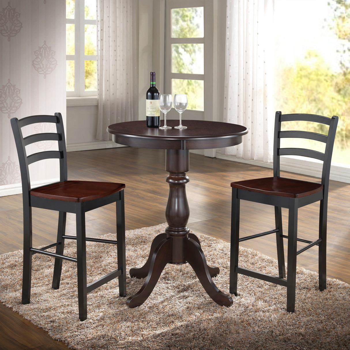 Carolina Living Fairview Round Pedestal Bar Table