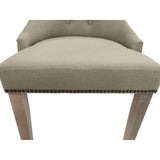 Carolina Living Julia Tufted Back Upholstered Chair - Set of 2 - Natural Driftwood - Linen Upholstery