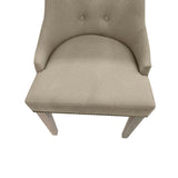 Carolina Living Julia Tufted Back Upholstered Chair - Set of 2 - Natural Driftwood - Linen Upholstery