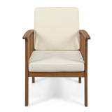 Carolina Outdoor 4-Seater Acacia Wood Club Chairs with Coffee Table by Christopher Knight Home