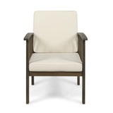 Carolina Outdoor 4-Seater Acacia Wood Club Chairs with Coffee Table by Christopher Knight Home