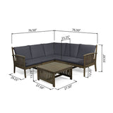 Carolina Outdoor 5-seat Acacia Sectional Sofa Set by Christopher Knight Home