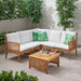 Carolina Outdoor 5-seat Acacia Sectional Sofa Set by Christopher Knight Home