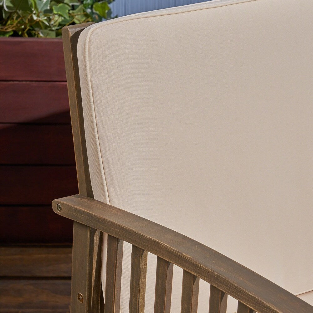 Carolina Outdoor Acacia Wood Loveseat and Coffee Table by Christopher Knight Home