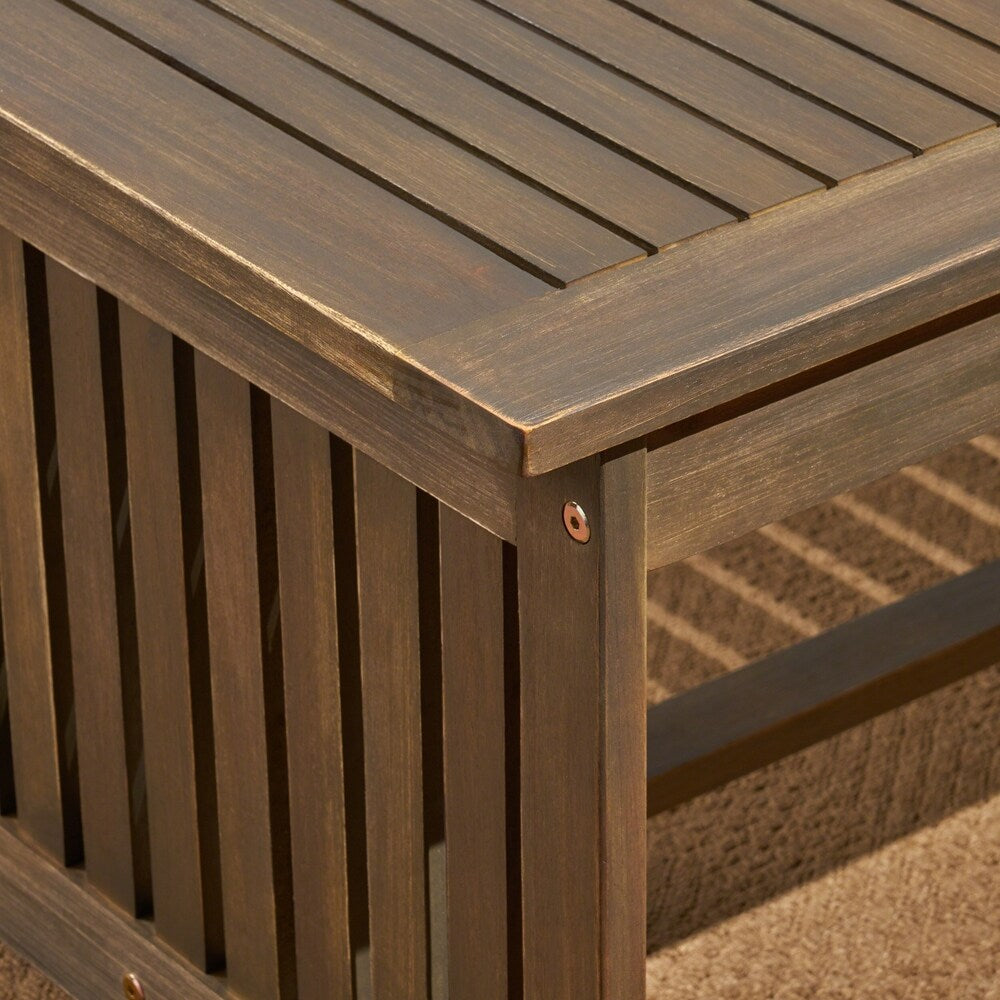 Carolina Outdoor Acacia Wood Loveseat and Coffee Table by Christopher Knight Home