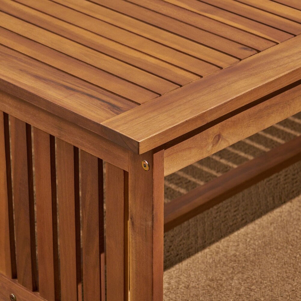 Carolina Outdoor Acacia Wood Loveseat and Coffee Table by Christopher Knight Home