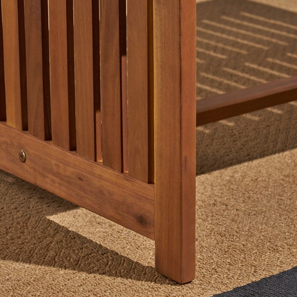 Carolina Outdoor Acacia Wood Loveseat and Coffee Table by Christopher Knight Home