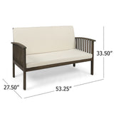 Carolina Outdoor Acacia Wood Loveseat and Coffee Table by Christopher Knight Home
