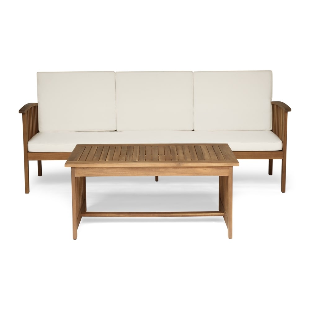 Carolina Outdoor Acacia Sofa and Coffee Table Set by Christopher Knight Home