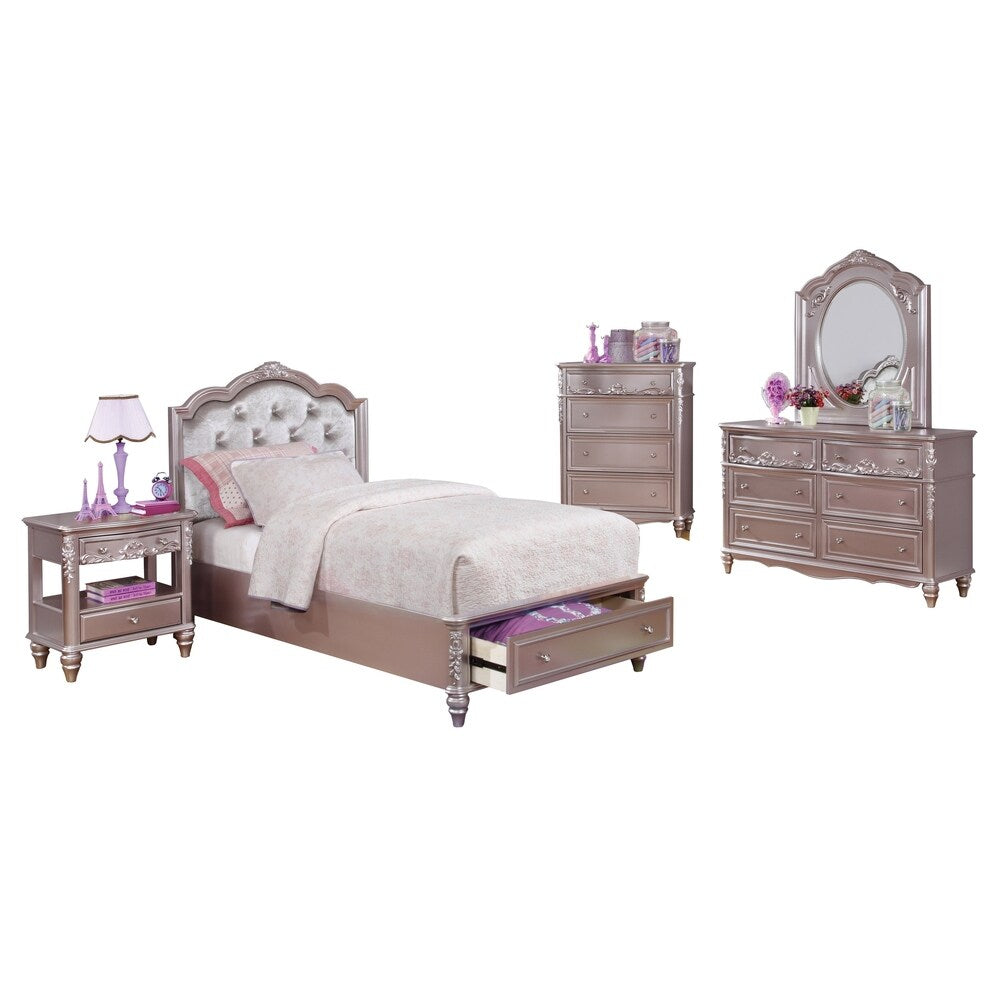 Coaster Furniture Caroline Metallic Lilac 5-piece Panel Bedroom Set