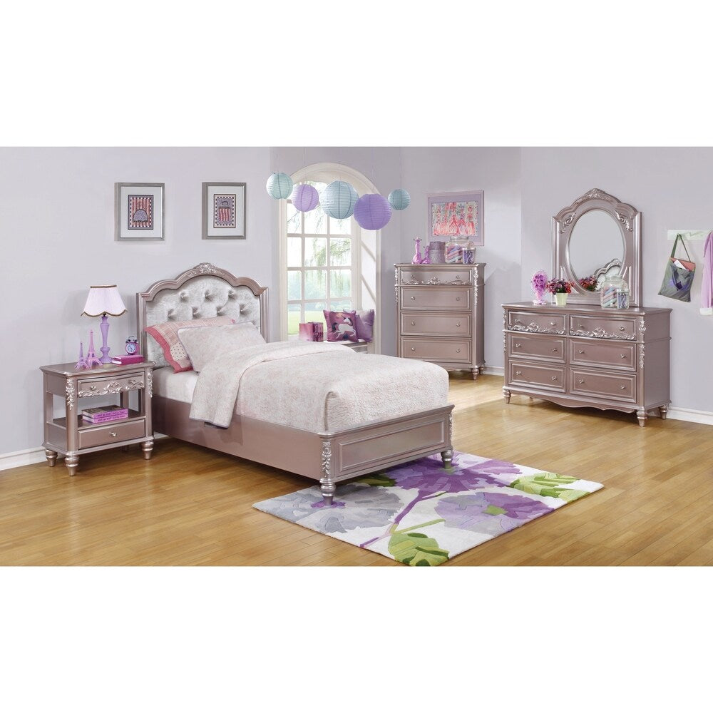 Coaster Furniture Caroline Metallic Lilac 5-piece Panel Bedroom Set