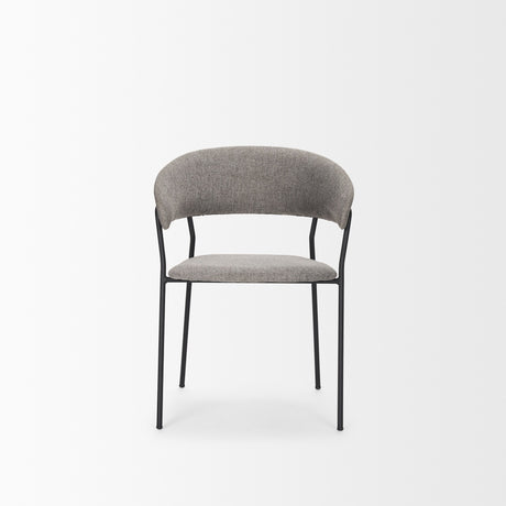 Carolyn Dining Chair w/ Gray Fabric & Matte Black Metal