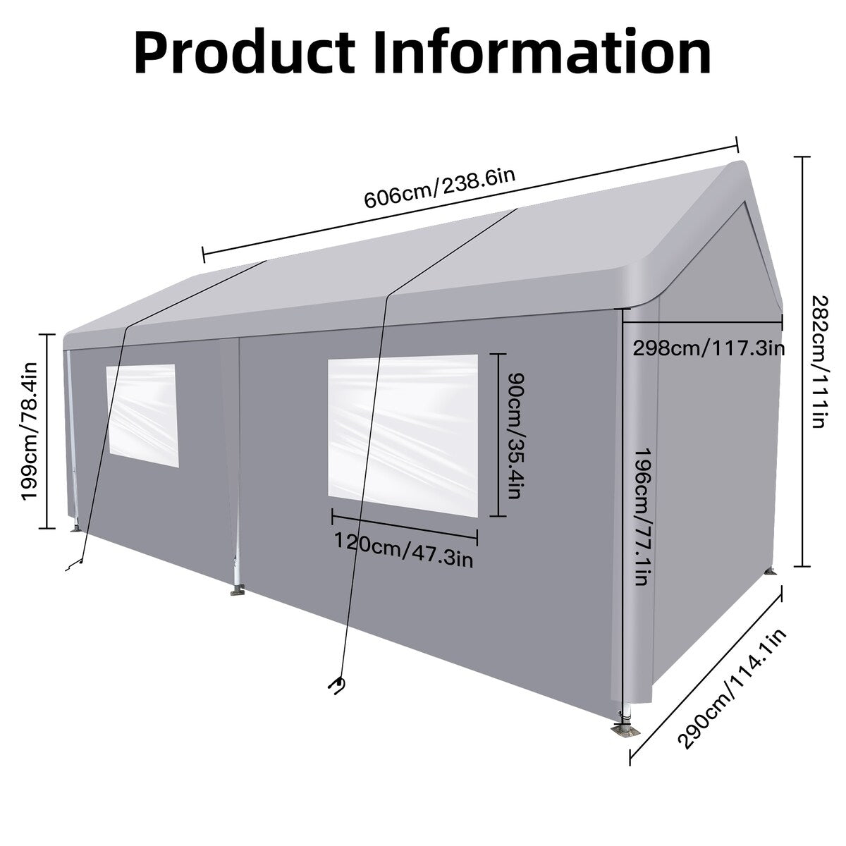 Carport, 10×20 Heavy Duty Portable Carport Garage Tent for Outdoor Storage Shelter