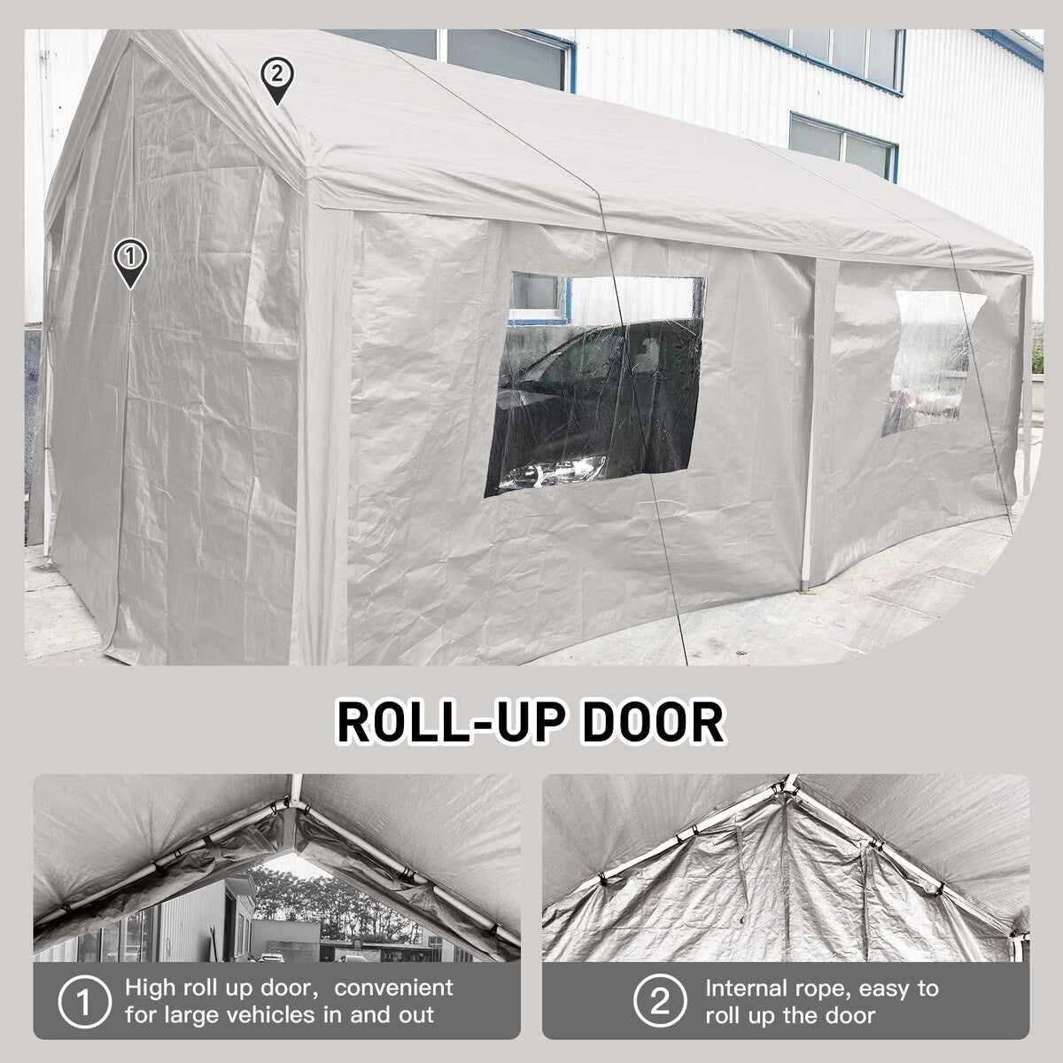 Carport, 10×20 Heavy Duty Portable Carport Garage Tent for Outdoor Storage Shelter