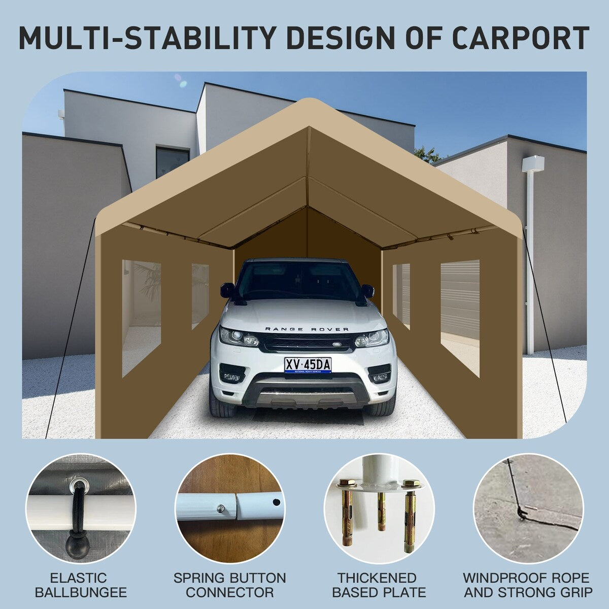Carport, 10×20 Heavy Duty Portable Carport Garage Tent for Outdoor Storage Shelter
