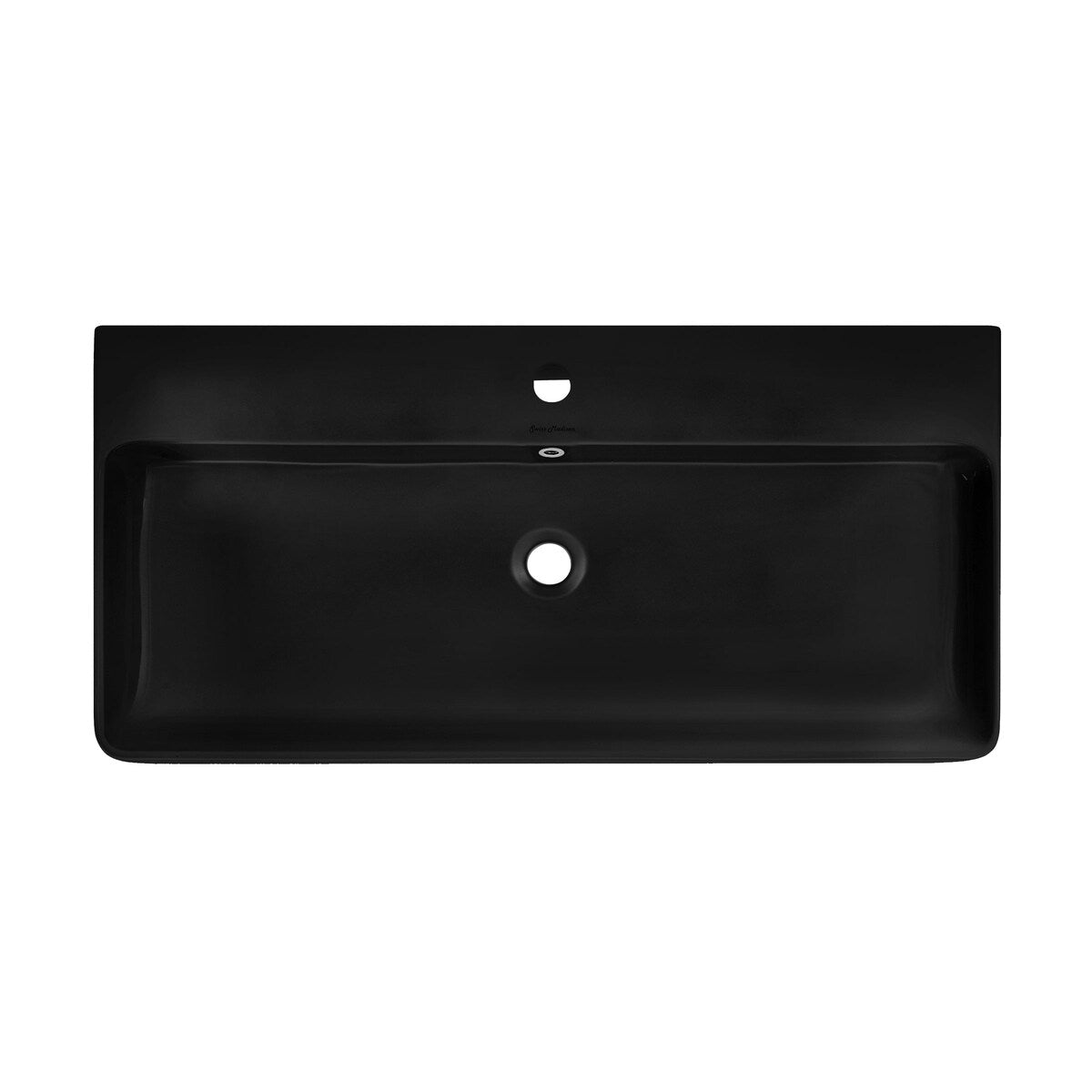 Carre 36” Rectangle Wall-Mount Bathroom Sink in Matte Black