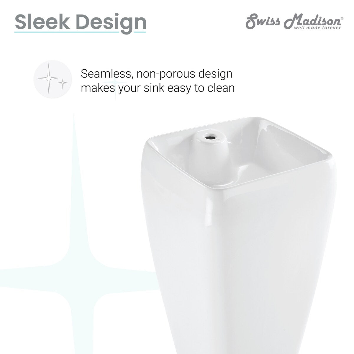 Carre One Piece Pedestal Sink